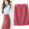 ELISHA - High-Waist Plaid Skirt