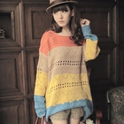 JK2 - Color-Block Pointelle Knit Top