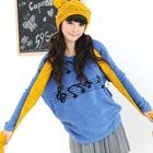 59 Seconds - Musical Notes Print Long Knit Top