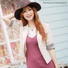 Kiwi Shop - Striped-Cuff Cropped Blazer