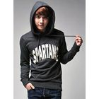SLIM&FIT - Hooded Printed Pullover