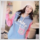Clair Beauty - Fleece-Hooded 'CHAMF' Print Pullover