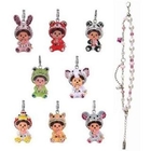 Atelier - Double-row White/Pink Crystal Pearls with Animal MCC Monchhichi Bracelet with Animal MCC Monchhichi 