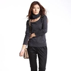 O.SA - Long-Sleeve Studded Top with Neckwarmer