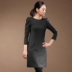 J.Ryu - Pleated Sleeve Wool Dress