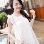 Clair Fashion - Ruffled-Trim Sleeveless Crochet Top