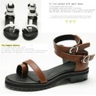 MODELSIS - Buckled Ankle-Strap Thong Sandals