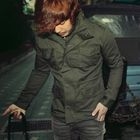 RORO - Layered Placket Drawstring-Waist Jacket