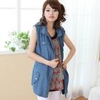 ZOO - Epaulette-Accent Denim Vest