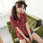BAIMM - Crochet-Detail Plaid Shirt