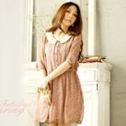 Tokyo Fashion - Contrast-Collar Floral Dress