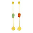Just Gold - China Chic Life - 24K Agate & Aventurine Earrings Just Gold - China Chic Life - 24K Agate & Aventurine Earrings
