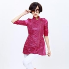 Mooiee - Side-Zip Drawstring Sheer Jacket
