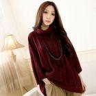 Tokyo Fashion - Turtleneck Loose-Fit Cable-Knit Sweater