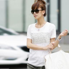 Jcstyle - Short-Sleeve Metallic Trim T-Shirt 