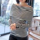 TISVIN - Off-Shoulder Striped Top