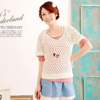 Crochet-Knit Hooded Top Crochet-Knit Hooded Top