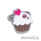 Sweet & Co. - Mini White Cupcake Crystal Silver Ring