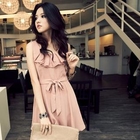 PUFFY - Layered-Front Sleeveless Dress With Sash