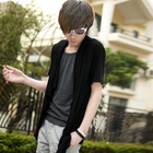 MR.ZERO - Inset T-Shirt Short-Sleeve Cardigan