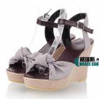 Grace Candy - Knot-Accent Wedge Sandals