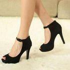 Mancienne - Ankle-Strap Peep-Toe Platform Pumps