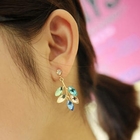 Jack Grace - Rhinestone Leaves Earrings