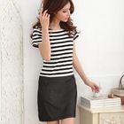 RingBear - Striped Short-Sleeve Dress