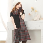 Tokyo Fashion - Inset Scarf Plaid Panel Dress