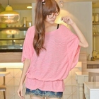 YoungBaby - Batwing-Sleeve Wave-Pattern Top