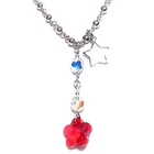 6thJune - 'Trio' Necklace with Red Swarovski Crystal