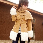 Ando Store - Faux-Fur Trim Coat with Capelet