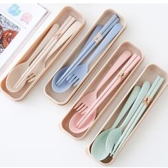 School Time - Cutlery Set: Spoon + Fork + Chopsticks School Time - Cutlery Set: Spoon + Fork + Chopsticks