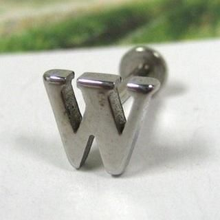 Silver 'W' Single Earring