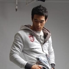 Green Banana - Leopard Panel Embroidered Hoodie
