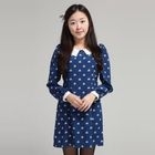 Ukki - Swan-Print Contrast-Collar Dress