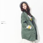 Beccgirl - 3/4-Sleeve Drawstring-Hem Coat