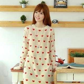 Heart Pattern Sweater Dress Heart Pattern Sweater Dress