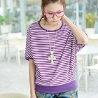 YoungBaby - Contrast-Trim Striped Top