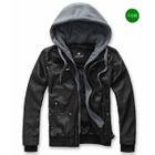 Imagine Men - Faux-Leather Hooded Jacket