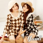 YUMI - Lace Collar Patterned Dress