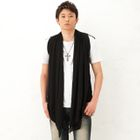 BLACK ASUKA - Shawl Collar Long Vest 