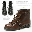MODELSIS - Genuine Leather Lace-Up Ankle Boots