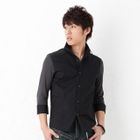 BLACK ASUKA - Contrast 3/4-Sleeve Shirt