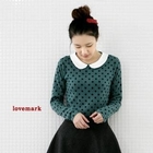 lovemark - Collar-Accent Polka Dot Knit Top
