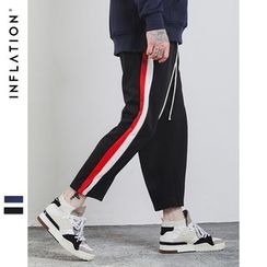 Newin - Straight-Cut Striped Cropped Pants Newin - Straight-Cut Striped Cropped Pants