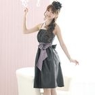 59 Seconds - Bow-Accent Tie-Back Empire Ruffle Dress