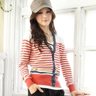 Tokyo Fashion - Contrast-Trim Striped Cardigan