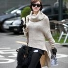 REDOPIN - Drop Tail Hem Mock-Neck Sweater
