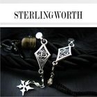 Sterlingworth - Engraved Sliver Drop Earrings